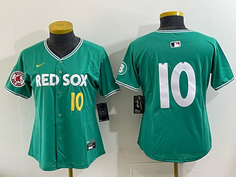 Youth 2025 Boston Red Sox 10 No Name Drak Green Joint Name Nike MLB Jersey 04